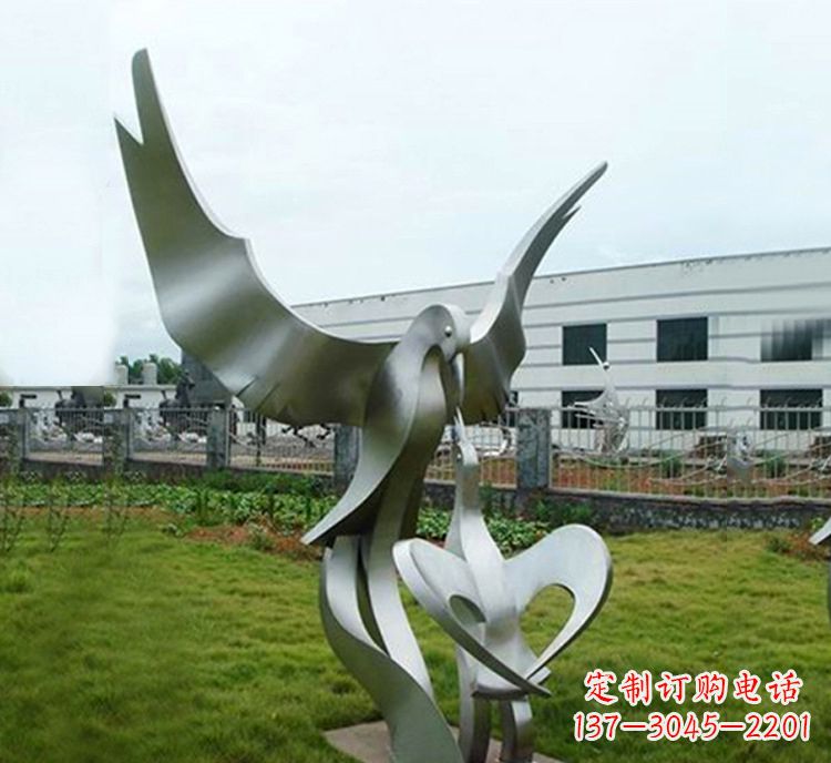 太原“喂食”不锈钢动物鸟类景观雕塑,公园校园中国文化传承雕塑