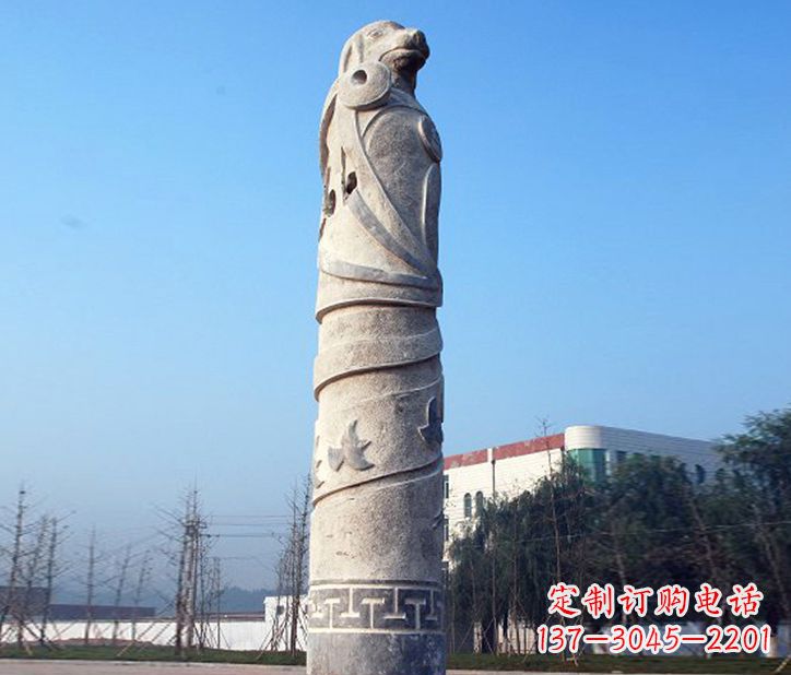 太原12生肖石柱广场景观石雕