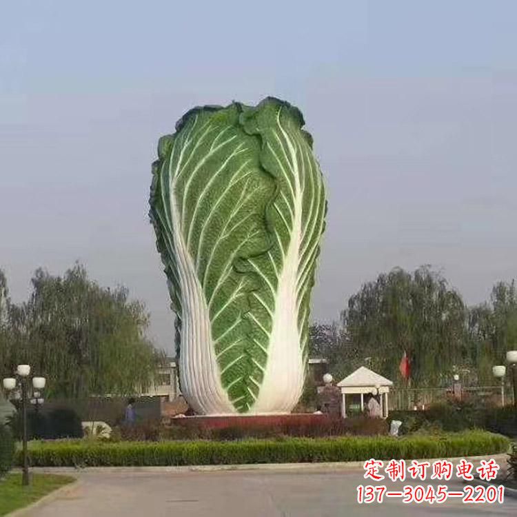 太原玻璃钢招财白菜雕塑-城市园林仿真植物景观
