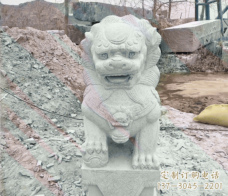 太原公园踩绣球狮子动物石雕