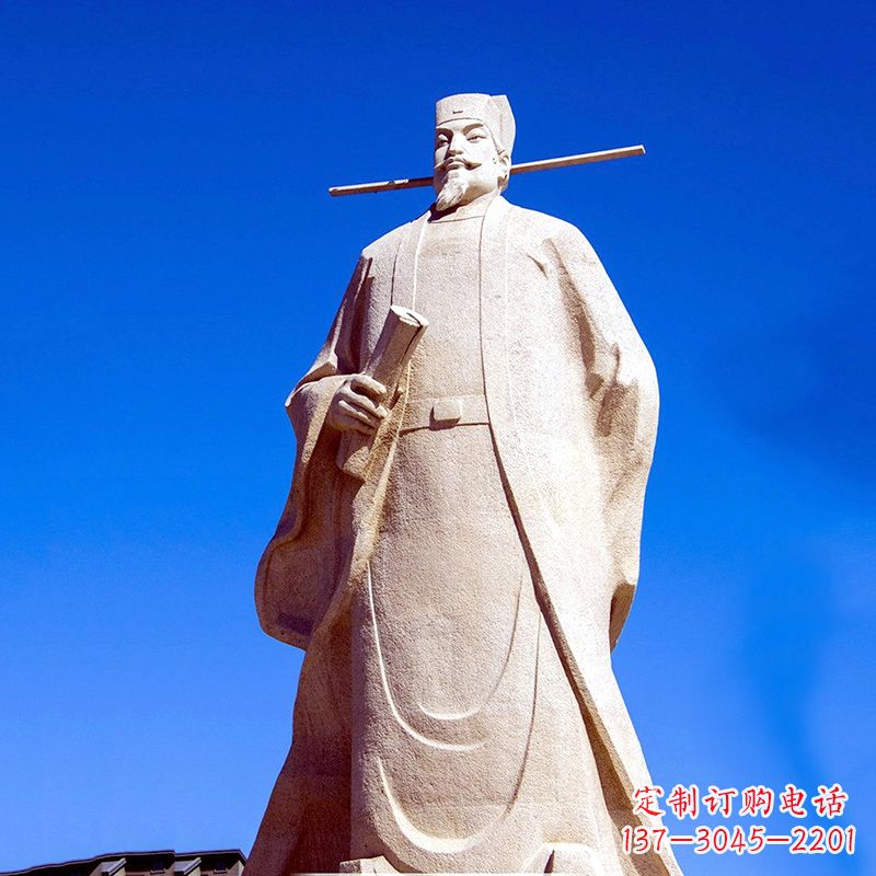 太原景区园林欧阳修大型砂岩雕像-中国历史文化名人著名文学大家