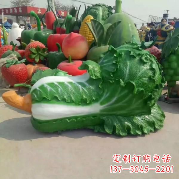 太原巨形大白菜雕像-玻璃钢仿真植物果蔬雕塑