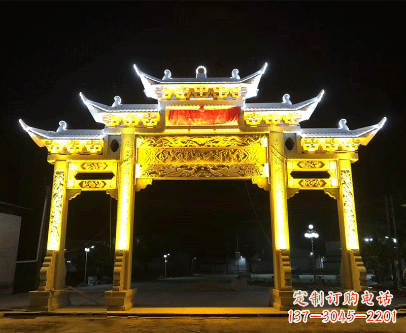 太原石雕古代牌坊云头柱