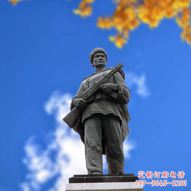 太原中国著名抗战英雄人物邱少云石雕塑像