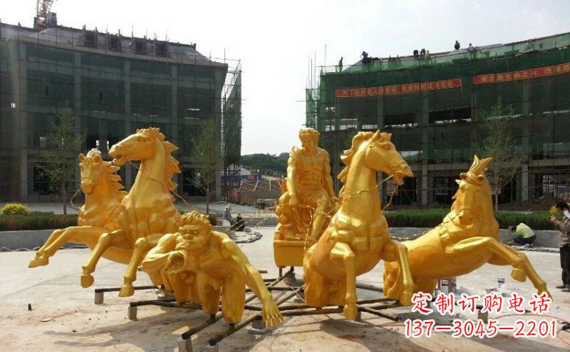 太原阿波罗战车玻璃钢仿铜景观雕塑