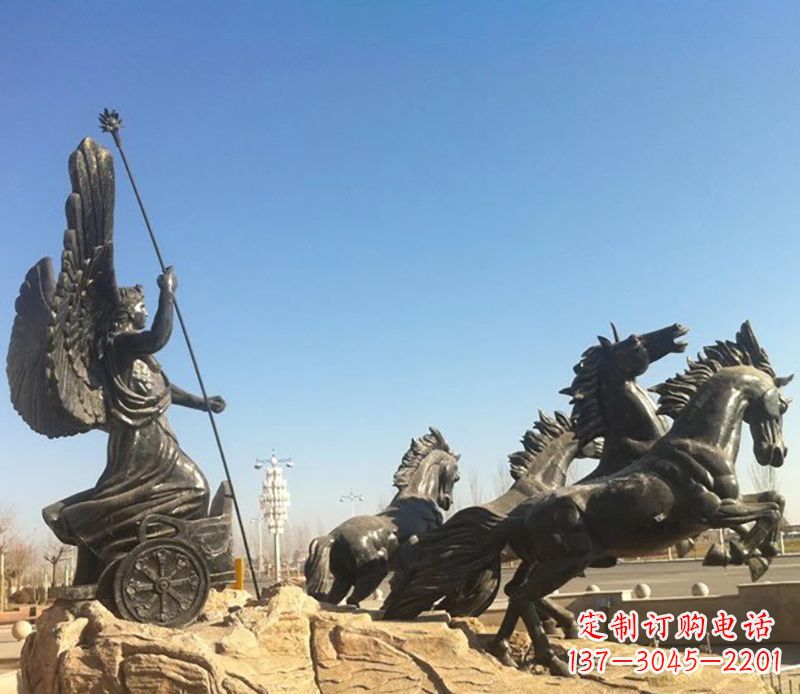 太原阿波罗战车小区景观铜雕 (3)
