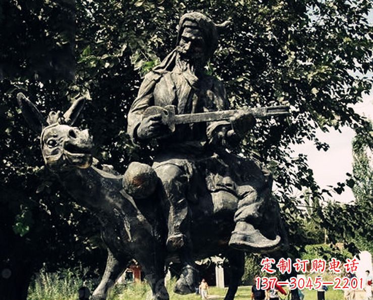 太原阿凡提和小毛驴公园景观铜雕