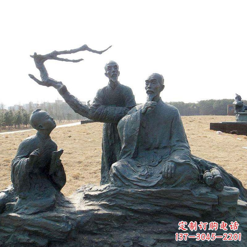 太原八大山人景观小品雕塑-公园历史名人著名画家朱耷情景雕塑