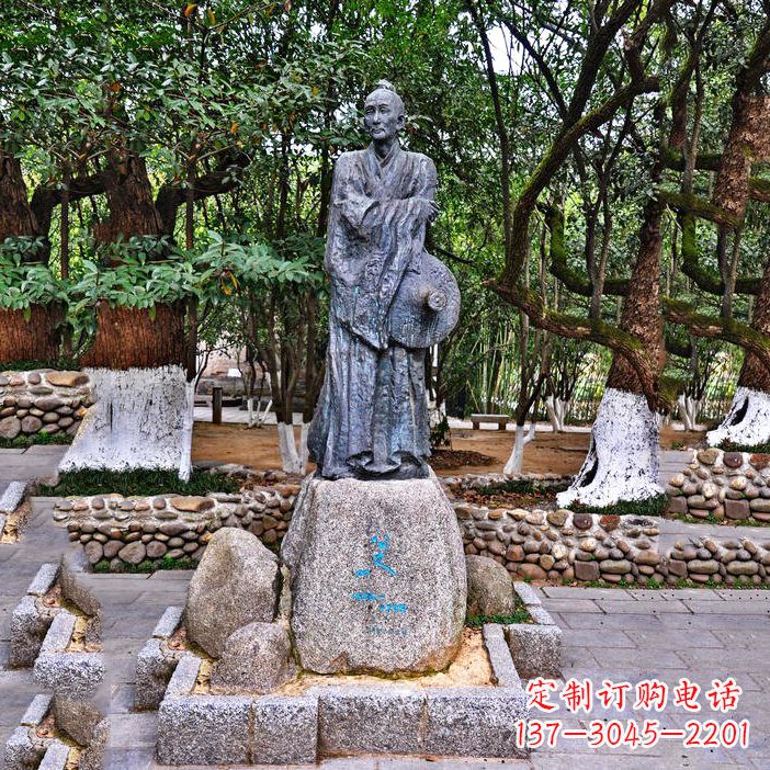太原八大山人铜雕塑像-中国古代历史名人著名画家朱耷雕像