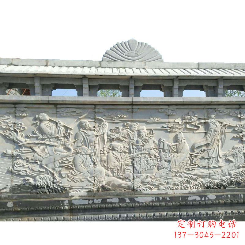太原八仙寺庙浮雕墙画