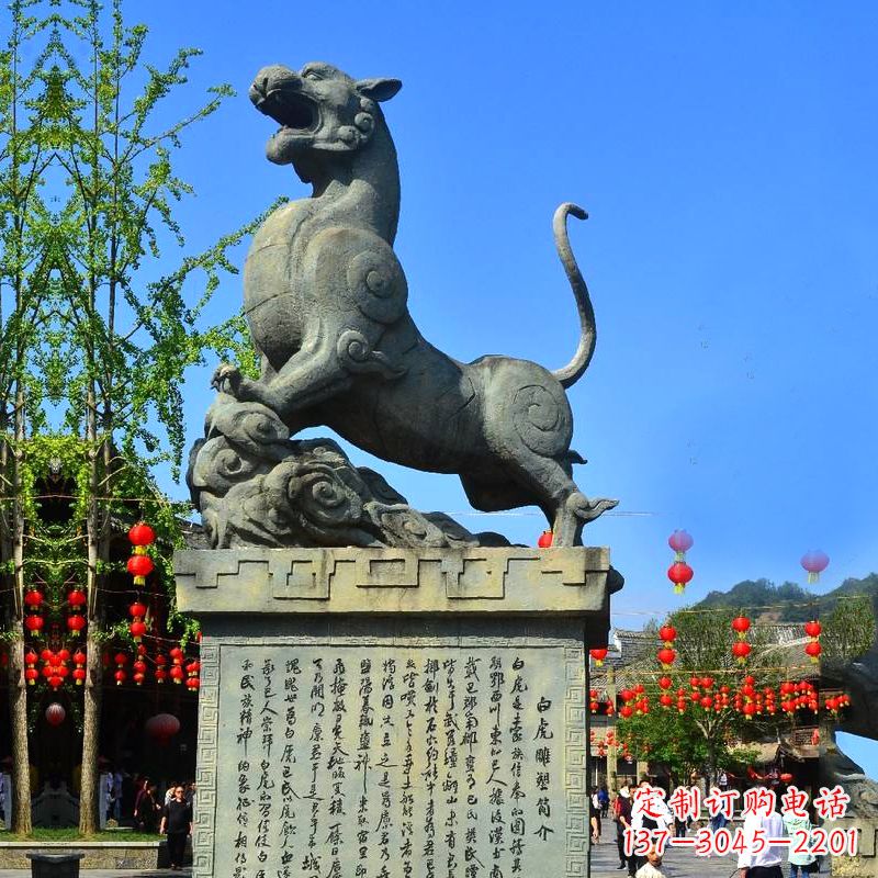 太原白虎铜雕景观雕塑-景区园林神兽动物标识