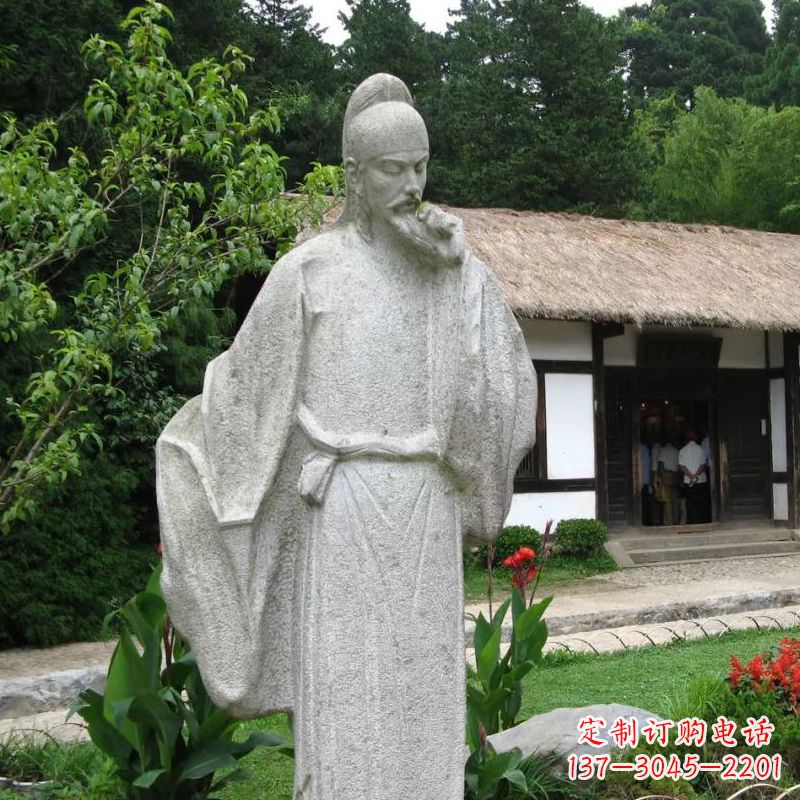 太原白居易石雕塑像-公园景区中国古代历史文化名人雕塑