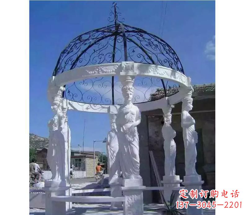 太原白色欧式石头凉亭