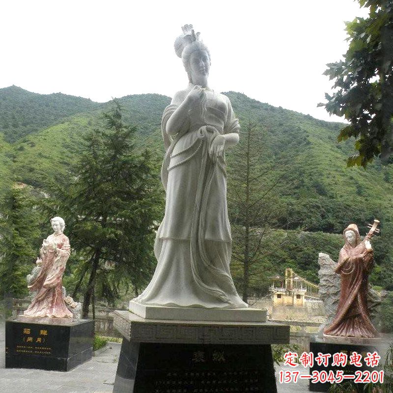 太原褒姒雕塑-大理石石雕美女中国古代美女塑像