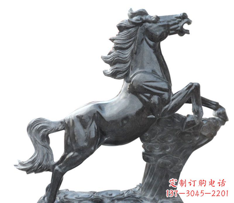 太原奔跑黑马石雕公园动物摆件