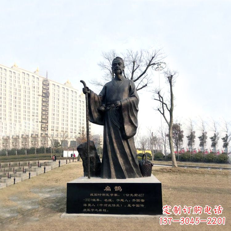 太原扁鹊铜雕塑像-城市广场历史著名医学人物雕像