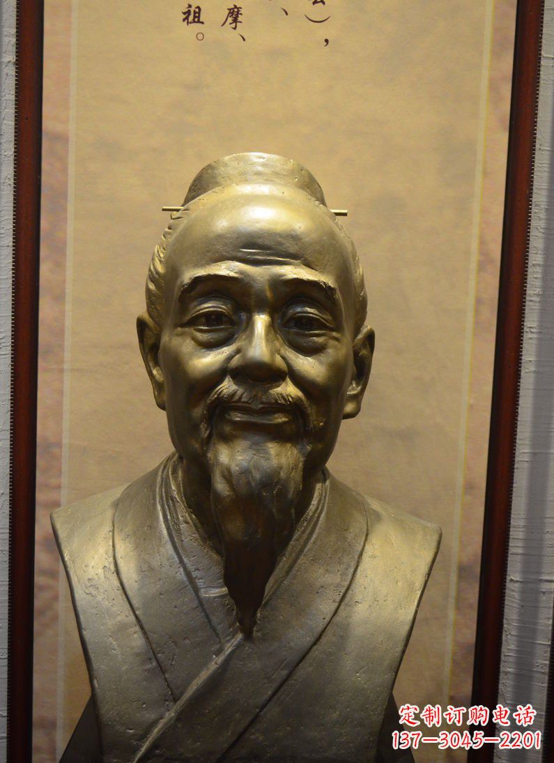 太原扁鹊胸像古代医学家铜雕