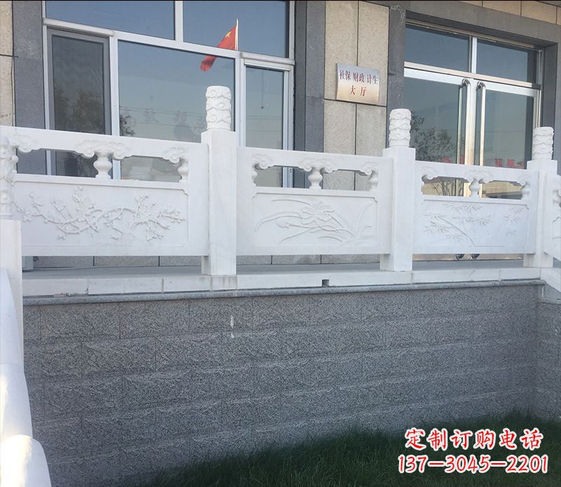 太原别墅汉白玉栏板景观石雕 (2)