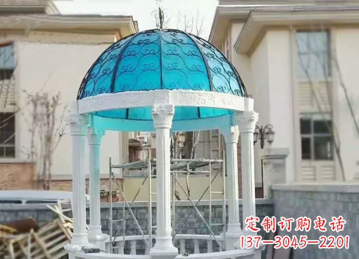 太原别墅汉白玉欧式石雕凉亭