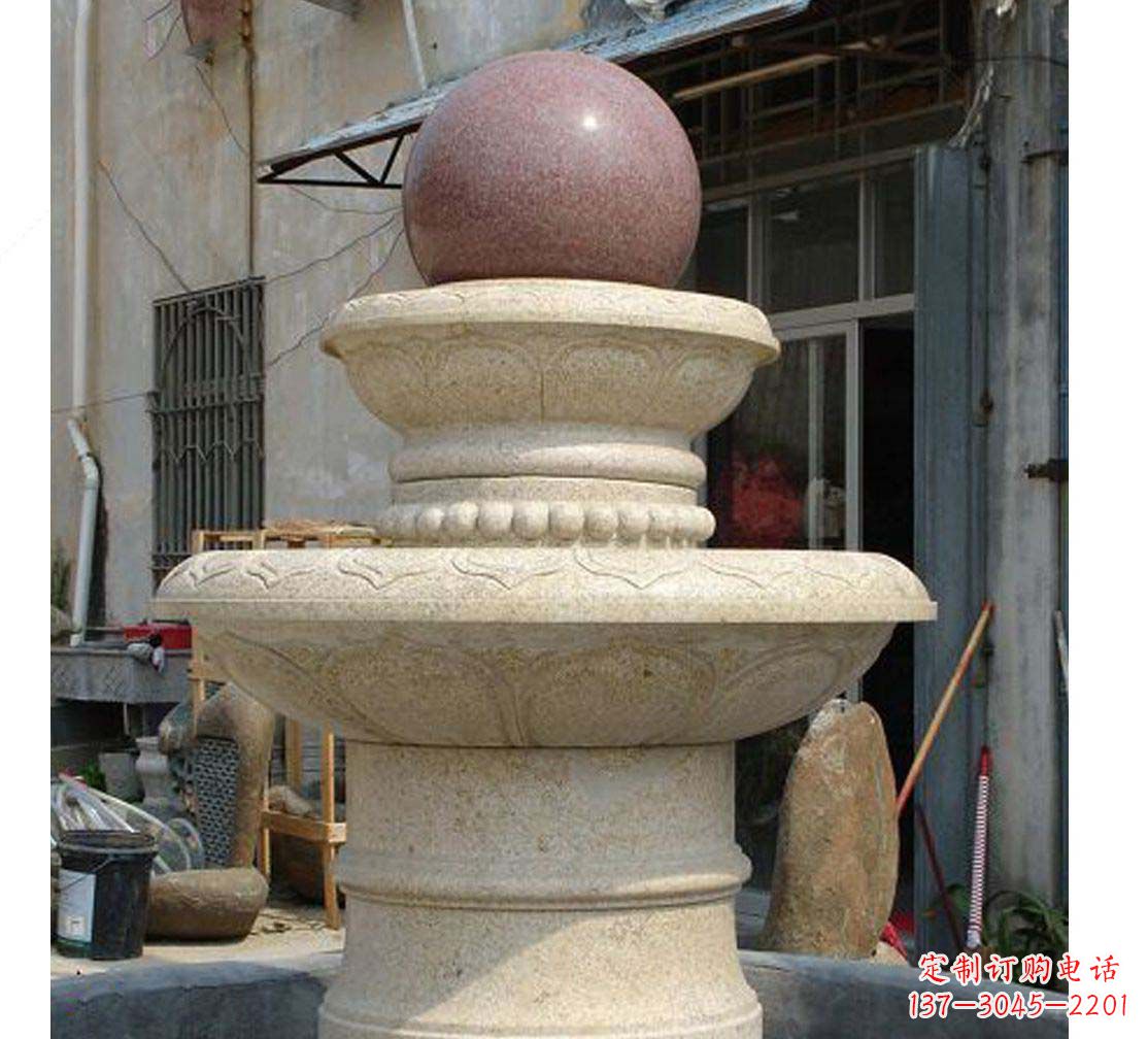 太原别墅景观大理石风水球喷泉雕塑
