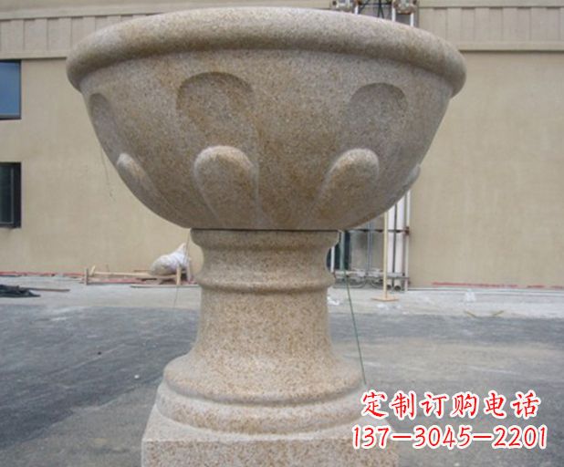 太原别墅景观大理石花盆石雕 (3)