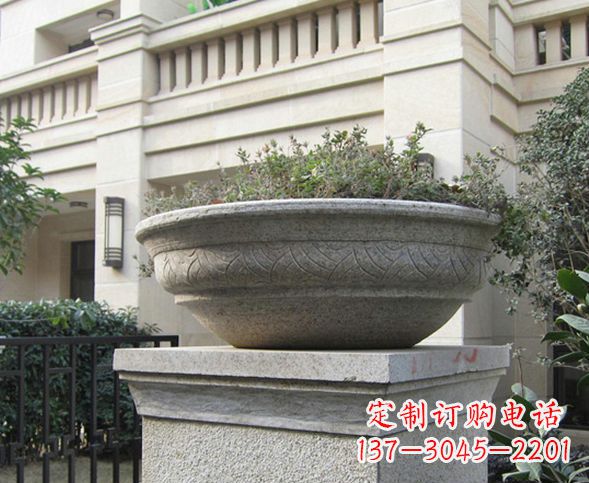 太原别墅景观大理石花盆石雕 (5)