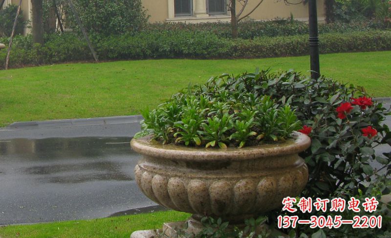 太原别墅景观大理石花盆石雕 (4)