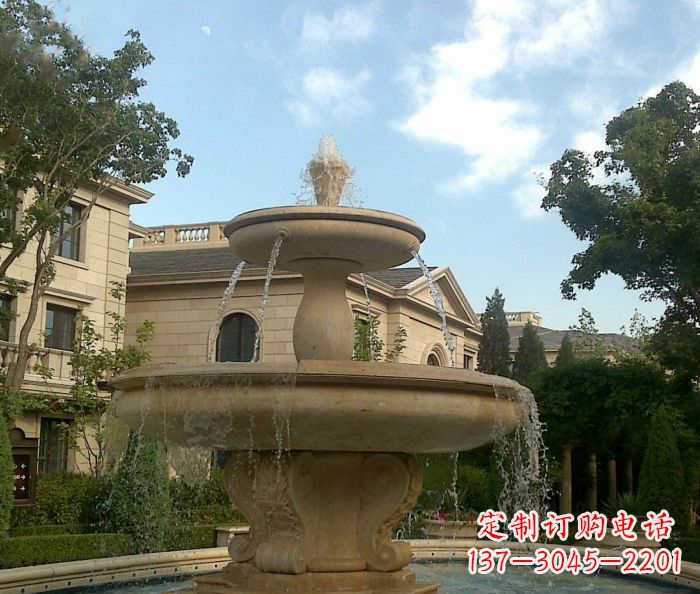 太原别墅景观大理石喷泉雕塑