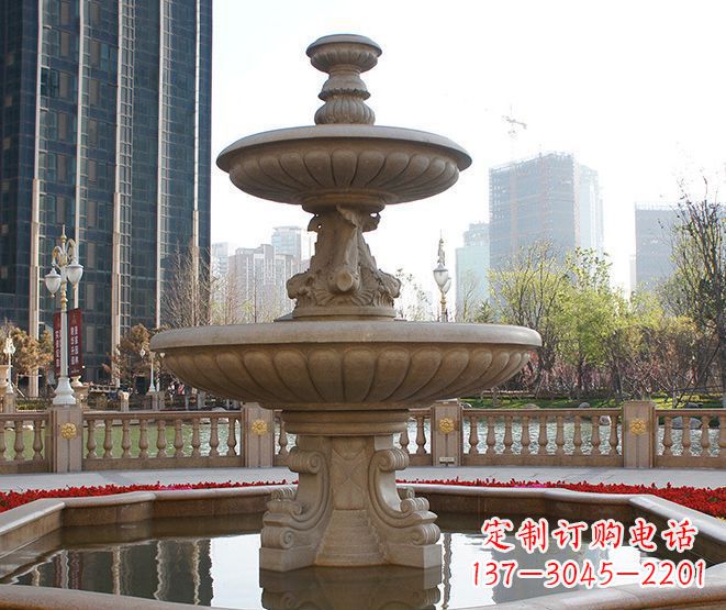 太原别墅景观大型喷泉石雕