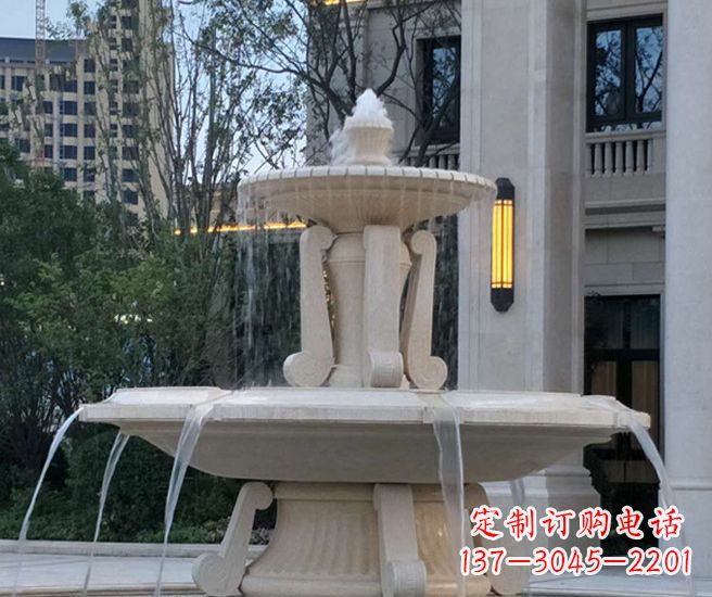 太原别墅景观汉白玉喷泉石雕 (2)