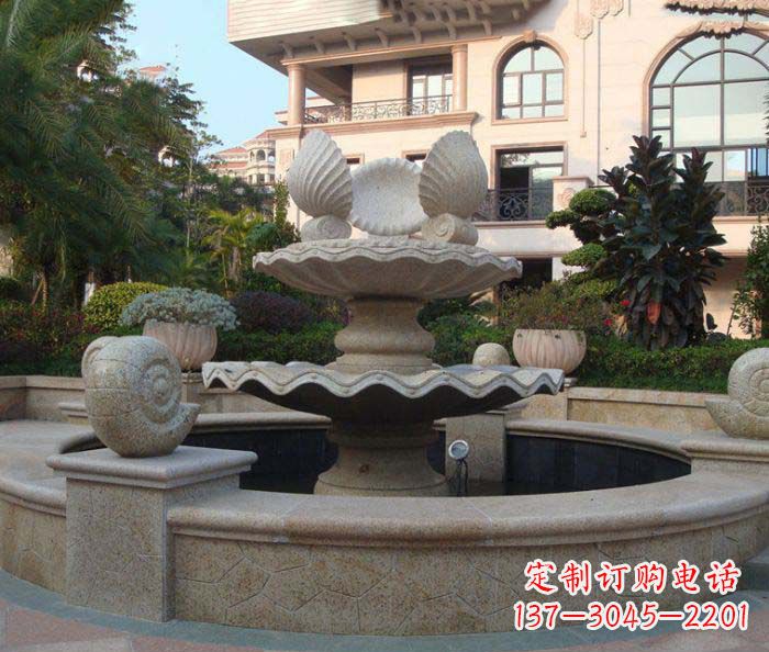 太原别墅景观蜗牛喷泉石雕
