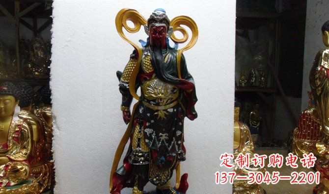 太原关公玻璃钢彩绘刀
