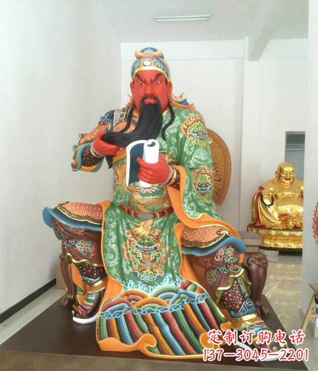 太原玻璃钢关公书香雕塑