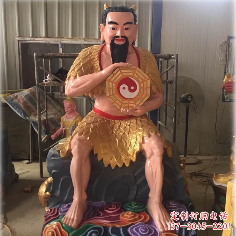 太原玻璃钢彩绘青帝太昊伏羲神像