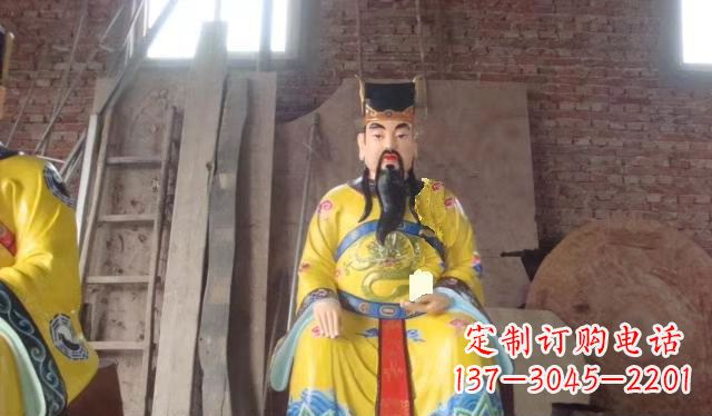 太原玻璃钢彩绘文财神寺庙神像雕塑