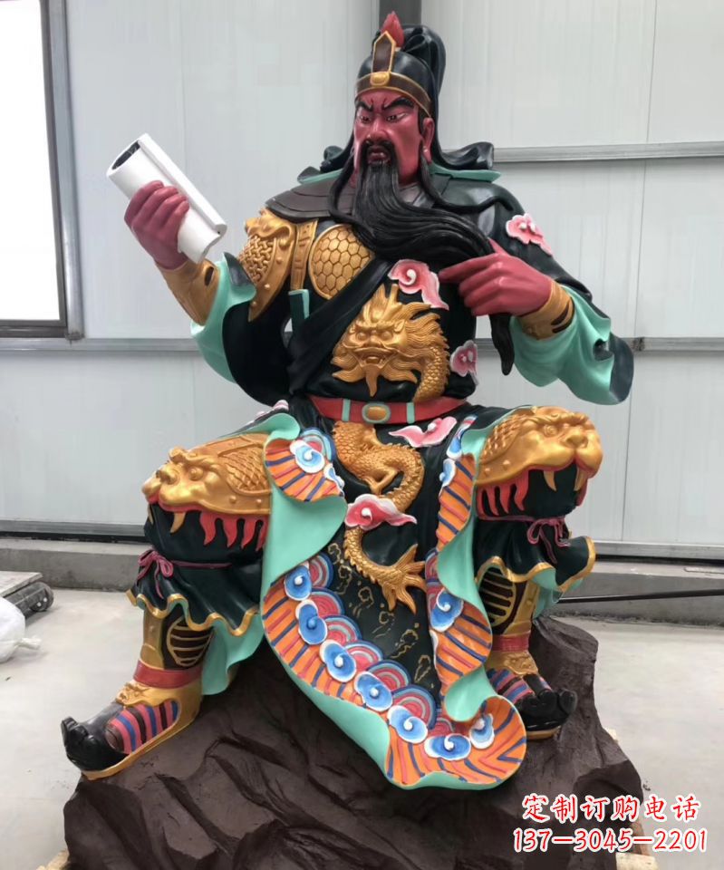 太原玻璃钢彩绘关公雕像艺术之美