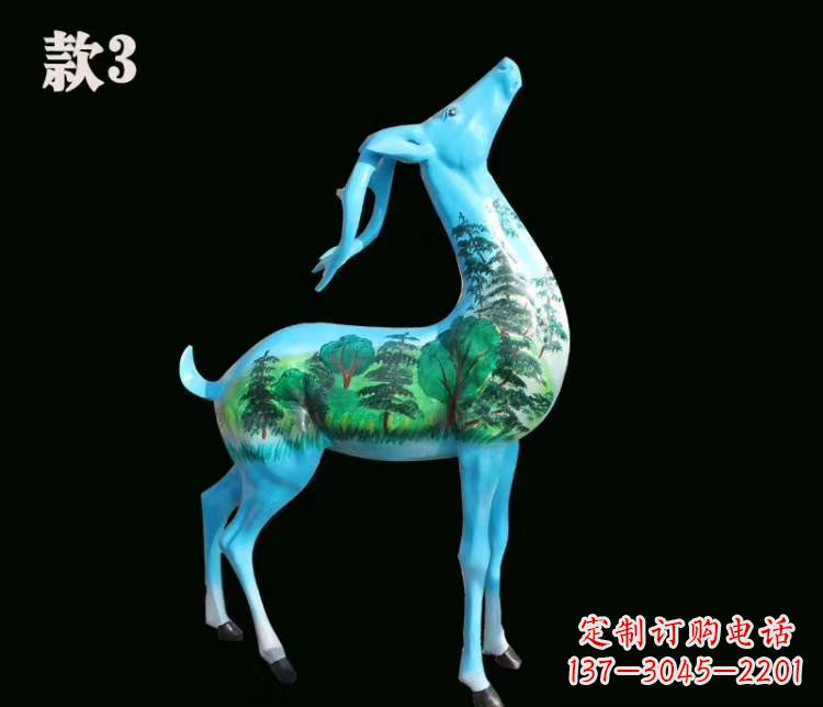 太原玻璃钢彩绘艺术小鹿雕塑精美的艺术品