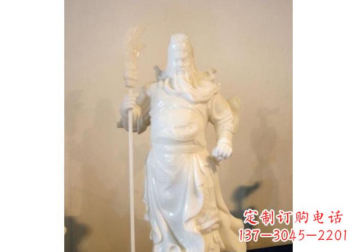 太原玻璃钢持刀关公雕塑