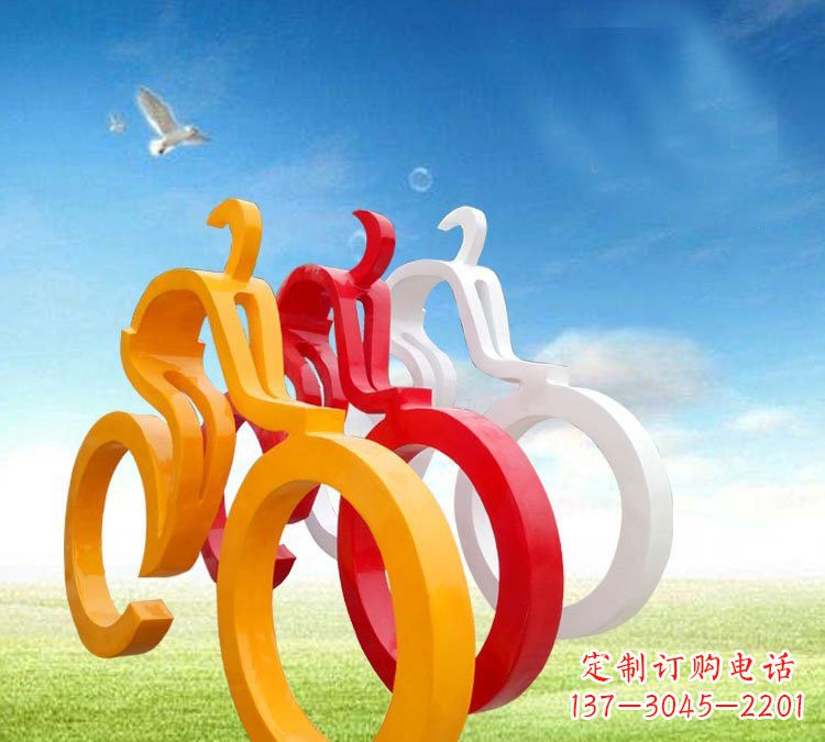 太原玻璃钢艺术自行车雕塑