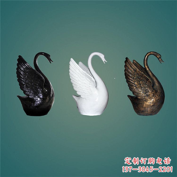太原玻璃钢制天鹅雕塑,点缀水景水池