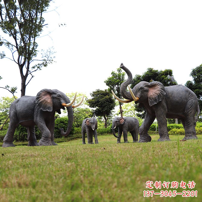 太原玻璃钢大象雕塑传承古老文化，点缀园林景观