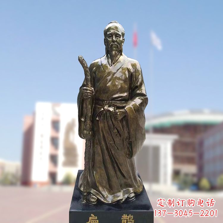 太原玻璃钢仿铜扁鹊雕塑