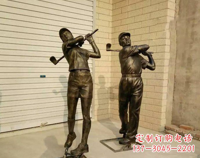 太原玻璃钢仿铜打高尔夫人物