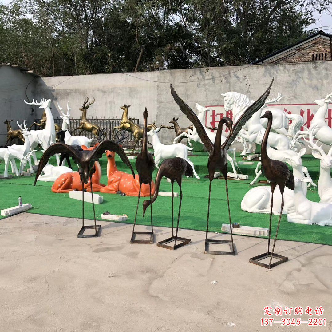 太原仙鹤玻璃钢雕塑精致美丽的艺术品