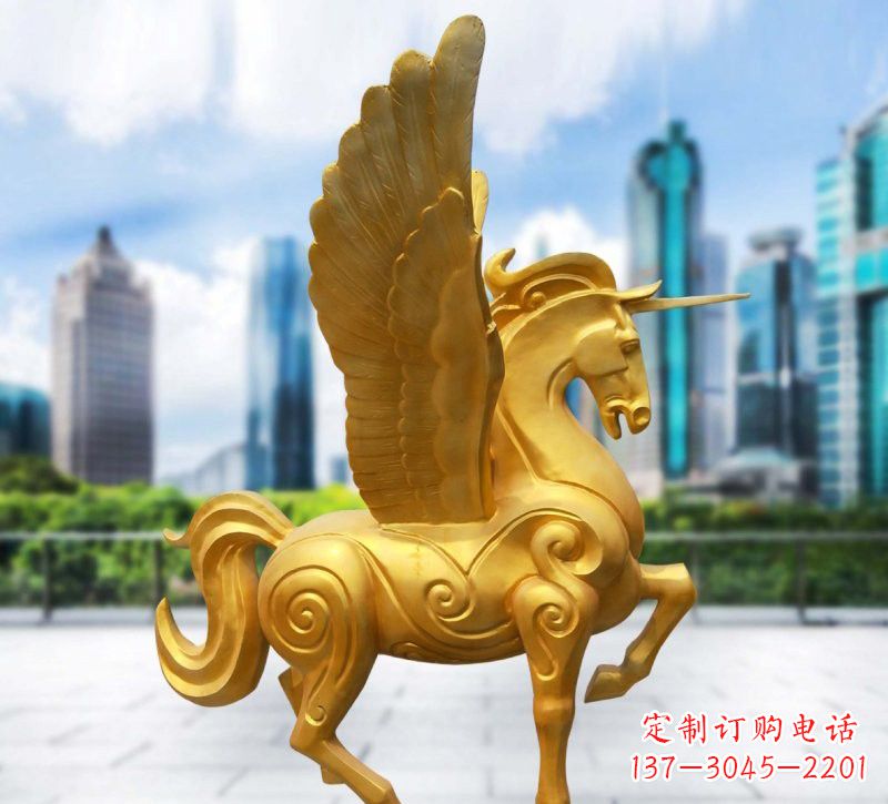 太原玻璃钢仿铜独角兽雕塑精美雕塑艺术