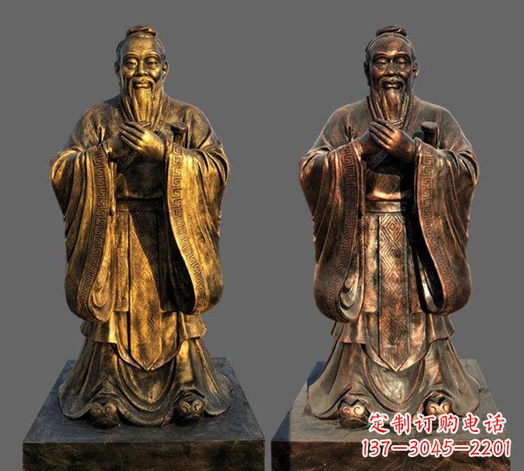 太原玻璃钢仿铜孔子校园名人