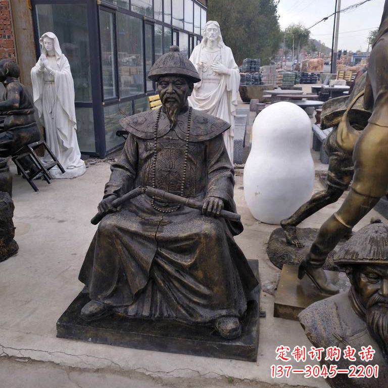 太原玻璃钢仿铜林则徐坐姿像