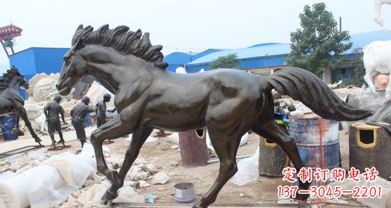 太原玻璃钢仿铜马广场动物雕塑 (2)