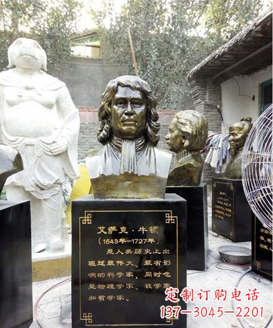太原玻璃钢仿铜牛顿头像