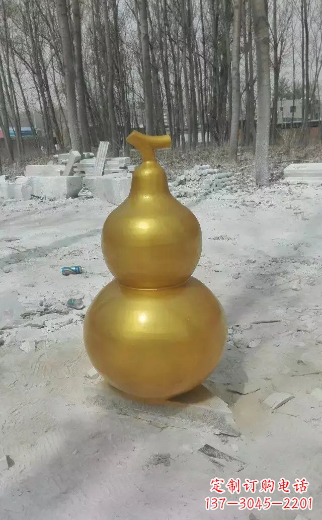 太原玻璃钢仿铜葫芦雕塑